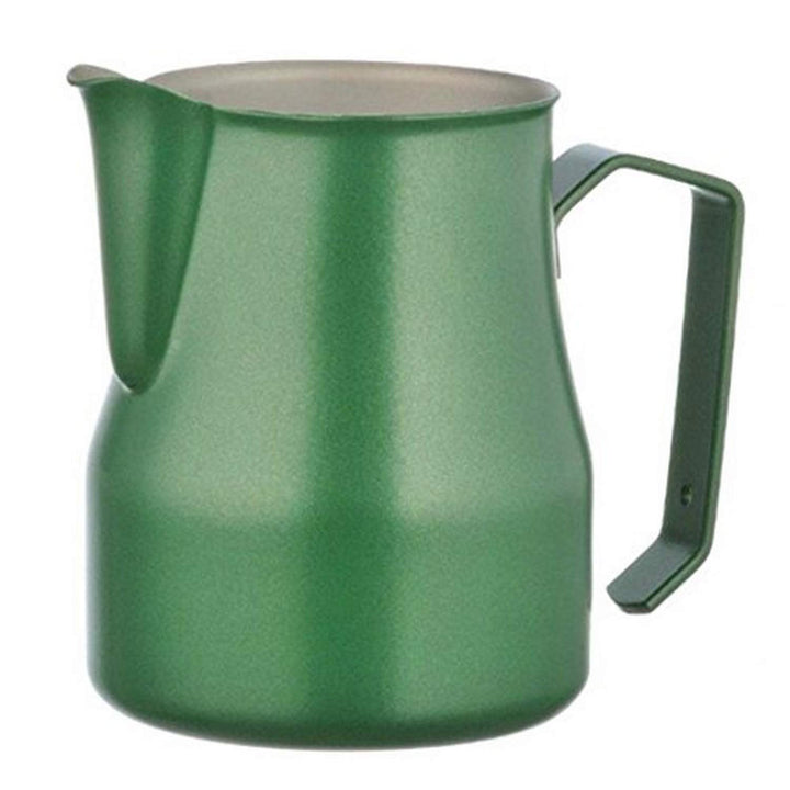 Green pitcher on a white background